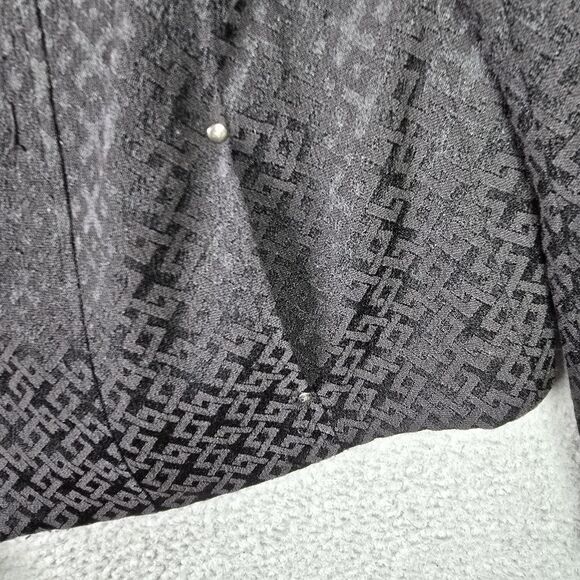 Jones New York Signature Womens Jacket Blazer 12 Black Zipper Sleeves Full Zip - Picture 7 of 16